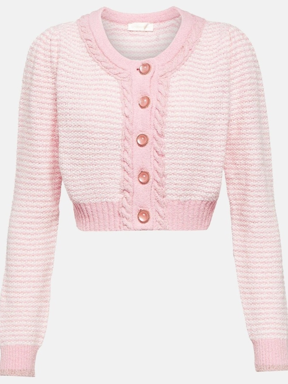 Loveshackfancy Twain Crop Cardigan Orchid Pink